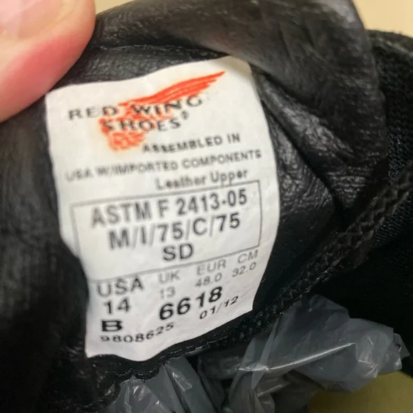 Red Wing 6618 Men Steel Toe Electro-Static Dissipative Oil Chemical Resist Sz 14